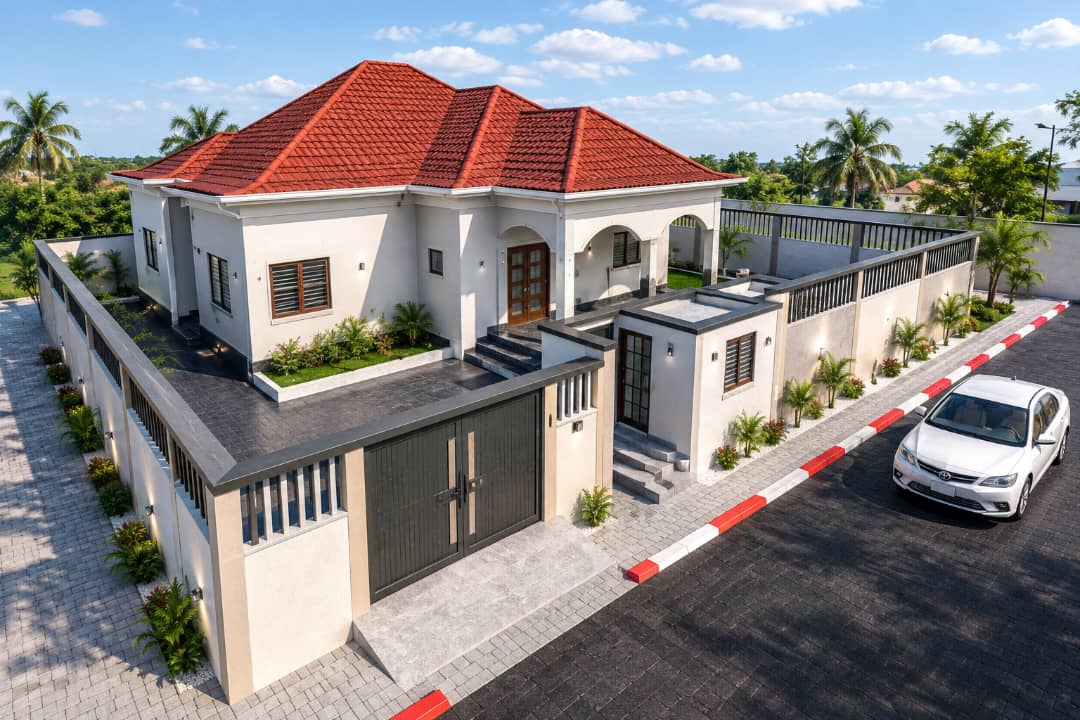 Villa SOBECI Projet Villa Nouvelle — vue portail et guérite